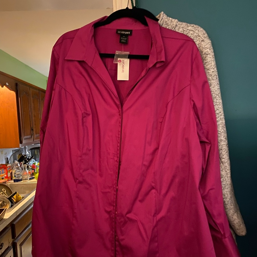 Size 24 Magenta Lane Bryant button down. Paid $45. Never used. Asking $20 obo